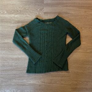 Mossimo Supply Co. Forest Green Cable Knit Crewneck Sweater